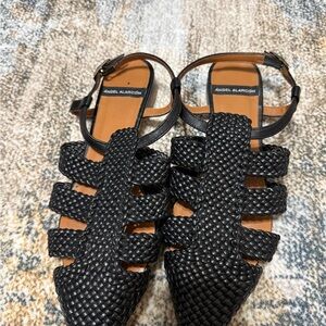 Angel Alarcon Black Woven Leather Women’s Sandals